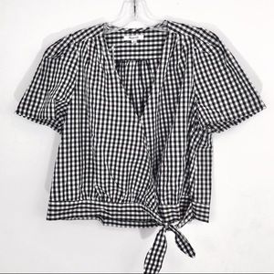 NWT Madewell Gingham Wrap Shirt S L